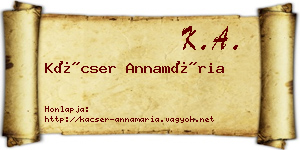 Kácser Annamária névjegykártya
