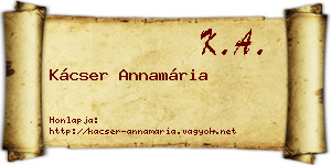Kácser Annamária névjegykártya