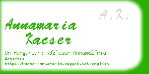 annamaria kacser business card